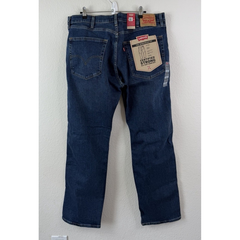 Levis Workwear Fit Jeans Men 38x32 Straight Leg Stretch Blue Denim Ranch Western